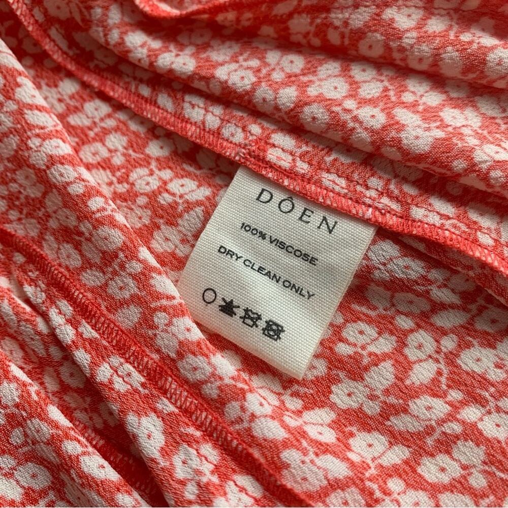 Doen Porto Floral Viscose Sleeveless A Line Mini Dress Orange Hillside Bloom - Picture 11 of 13